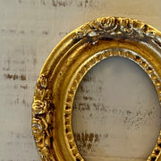 Petite Gilt Round Frame with Floral Crests